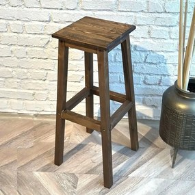 Scaun bar Vinita din lemn, culaore nuc, 67 cm