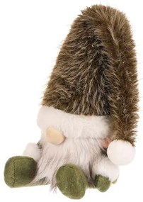 Decorațiune de Crăciun Spiriduș așezat, înălțime 20 cm, verde/alb, 20 CM