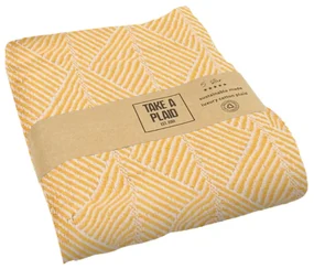 Plaid din bumbac reciclat TAKE A PLAID 125x150 cm, galben