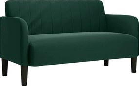 vidaXL Canapea lovesea verde închis 109 cm catifea