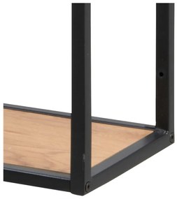 Bibliotecă de perete neagră/în culoare naturală cu aspect de lemn de stejar 75x91 cm Seaford – Actona