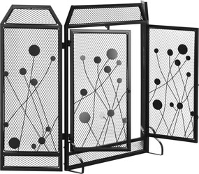 HOMCOM Paravan Antiscantei pentru Semîneu, Pliabil, Usa Magnetica, din Metal Otel, Negru, 125 x 80 cm Pliabil Magnetica | Aosom Romania
