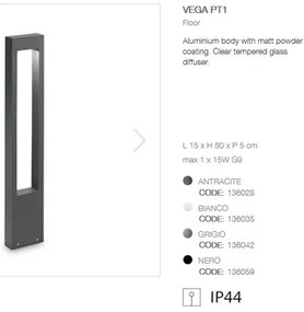 Stalp modern de exterior cu protectie IP44 VEGA PT1 antracit 136028