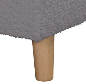 Taburet gri închis cu tapițerie din stofă bouclé Ariella – Ropez