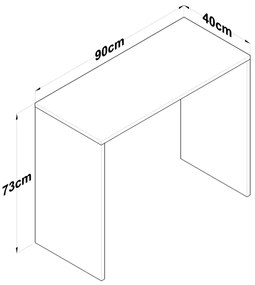 Masă de lucru RANI 90x73 cm maro