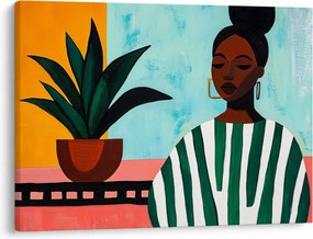 Tablou - Femeie cu floare (70x50 cm)