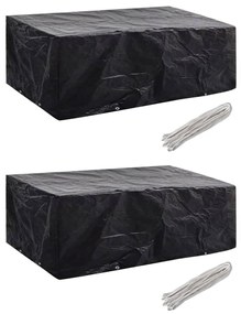 vidaXL Huse mobilier grădină, 2 buc., 200 x 160 x 70 cm, 8 ocheți