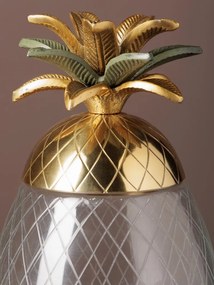 Cutie decorativa, din sticla si alama, Pineapple