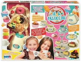 SET DE JOACA, STATIV CU PRODUSE DE COFETARIE SI PATISERIE, FARFURIOARE DE SERVIT, CESTI SI CEAINIC - RS TOYS (RS11395)