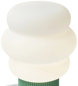 Lampă de masă Japandi verde cu sticlă opală 18cm - Miele