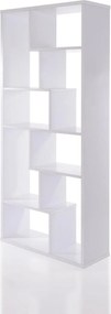 Biblioteca SERRA, alb, PAL melaminat, 90x30x184 cm