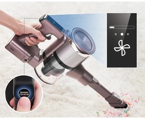 Aspirator vertical Eureka AK10 PRO, 450W, 29 kPa, 650 ml, 3 trepte, 2500 mAh, Panou LED tactil, HEPA, Violet