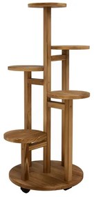 Suport din lemn pentru flori - 6 niveluri cu roți