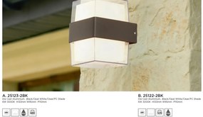 Aplica LED moderna pentru iluminat exterior ambiental Outdoor 25123-2BK SRT