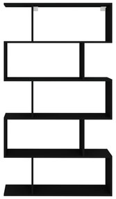 Biblioteca Kimo, 5 Casete, Negru, 90 x 20 x 160 cm