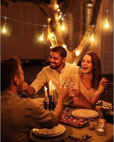 Lanț LED decorativ de exterior BAJA ST64 20xE27/1W/230V 20,9m IP44 alb cald