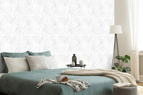 Tapet frunze magice în design alb