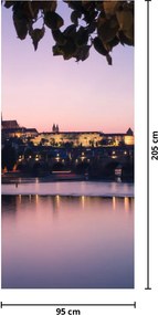 Fototapet pentru ușă - Castelul Praga și Vltava (95x205cm)