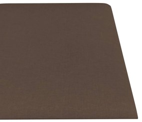 Panouri de perete, 12 buc., maro, 60x15 cm, textil, 1,08 m   12, Maro, 60 x 15 cm