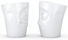 Set 2 căni din porțelan 58products Cheery &amp; Baffled, alb