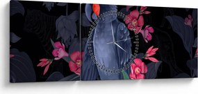 Tablou - Păpădia între flori (cu ceas) (90x30 cm)