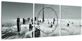 Tablou - Zgârie-nori, dubai (cu ceas) (90x30 cm)