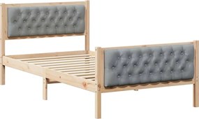 vidaXL Cadru de pat Gri deschis 100 x 200 cm Lemn de pin masiv