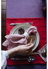 Suporturi pahare din in roz 4 buc. – Linen Tales