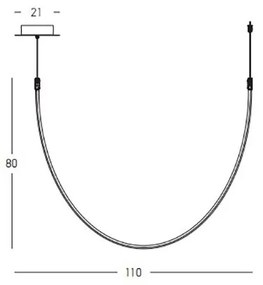 Pendul LED design decorativ modern Tube L-110cm