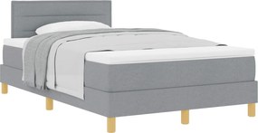 vidaXL Pat cu arcuri cu saltea Gri deschis 120 x 200 cm țesătură