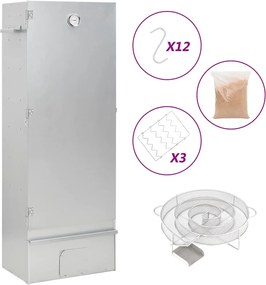 vidaXL Afumătoare cuptor/grătar, generator fum rece, oțel galvanizat