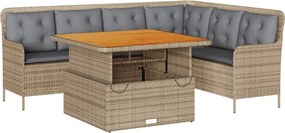 vidaXL Set canapele de grădină cu perne, 2 piese, bej, poliratan