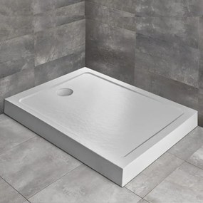 Cadita dus dreptunghiulara Radaway Doros F Compact Stone 120x90 cm acril alb
