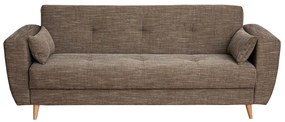 Canapea SIENA extensibila, 3 locuri, cu arcuri si lada depozitare, maro inchis, 230x87x92 cm