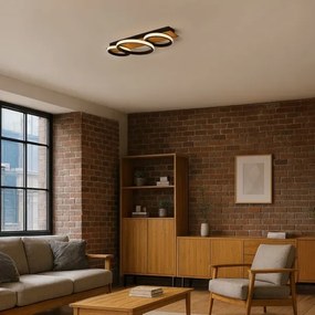 Plafonieră LED ROWENA, 18W, 230V, negru/maro