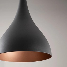 Lustră neagră cu abajur din metal ø 22 cm Berceste – Opviq lights