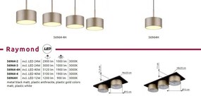 Lustra cu 4 Pendule LED sampanie negru RAYMOND