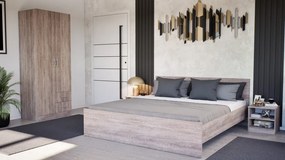 Pat dublu Miami fără cadru de pat 180x200 cm stejar York-stejar York