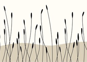 Tablou pe sticlă - Pajiște grafică N⁰3 (70x50 cm)