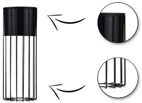 Ghiveci metalic de flori LOFT 55x20 cm negru