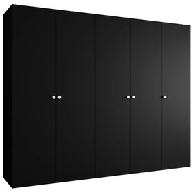 Dulap de haine 250 cm Parna 1 (Negru + Argintiu). 1125894