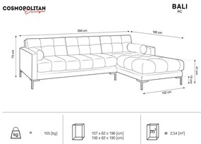 Colțar cu extensie pe partea dreaptă Cosmopolitan Design Bali, bej deschis
