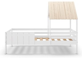 Pat pentru copii alb de tip casă 90x190 cm Valka – Marckeric