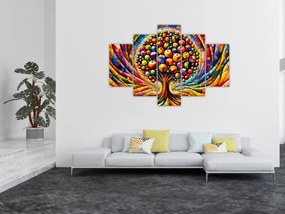 Tablou – Arbore colorat cu mere (150x105 cm)