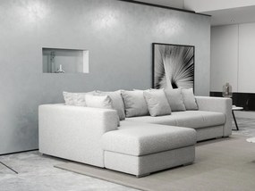 Colțar extensibil dumonde cu ladă de depozitare si sezut confortabil din spuma high-density, Gloria Euphoria Dove 320x183 cm