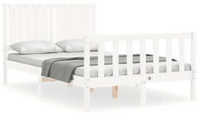 3192917 vidaXL Cadru de pat cu tăblie dublu mic, lemn masiv