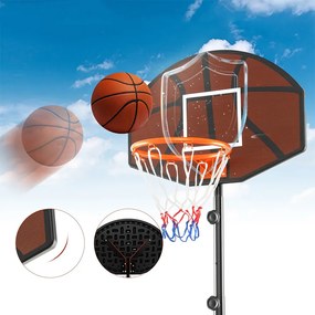 Coș de baschet reglabil pe înălțime pentru copii, maro