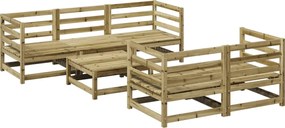 vidaXL Set canapea de grădină, 6 piese, lemn de pin tratat