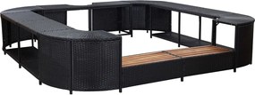 vidaXL Mobilier împrejmuire spa negru 268x268x55 cm poliratan pătrat