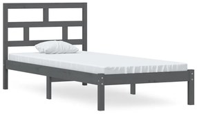 3101205 vidaXL Cadru de pat, gri, 90x200 cm, lemn masiv de pin